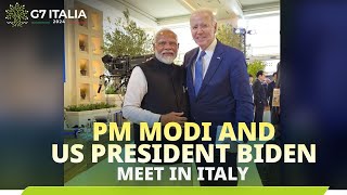 PM Modi holds a conversation with US President Biden in Italy [upl. by Farand]