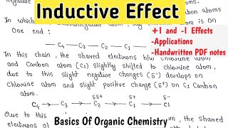 Inductive Effect  I and I Effects  Application  Basics Of Organic Chemistry chemistrynotes [upl. by Erdua]