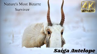 Saiga Antelope in 4K Rare Wildlife  Saiga Facts  Steppe Conservation Endangered Animals [upl. by Idnim]