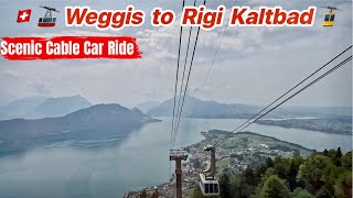 🇨🇭 Weggis to Rigi Kaltbad Cable Car 🚠 ride Switzerland [upl. by Yerbua]