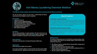 AntiMoney Laundering Overview Webinar [upl. by Gildas]