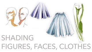 Fashion Illustration Tutorial Shading Figures Faces Clothing [upl. by Sura]