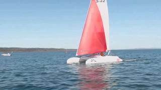 Surtees S22 Folding High Performance Catamaran  Medium Wind Sailing [upl. by Attenal882]