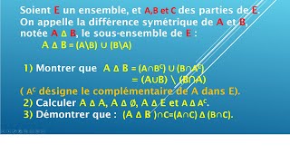 Différence symétrique de deux ensembles pour L1 en France et pour 1ère année BAC SM au Maroc [upl. by Rech]