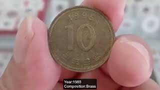 South Korea 10 won 1985South Korea coins [upl. by Refiffej]