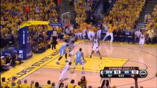 Andrew Bogut dunks on JaVale McGee in game 4 vs Nuggets 42813 [upl. by Lathe977]