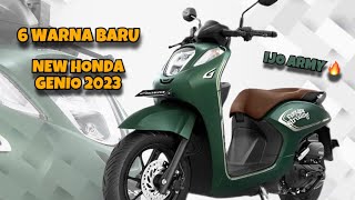 6 WARNA BARU NEW HONDA GENIO 2023  KETULARAN SCOOPY amp BEAT ADA WARNA IJO ARMY HARGA NAIK TEROSS [upl. by Eittak979]