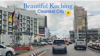 Sarawak Kuching city center🌼Chillaxing drive in the afternoon🚙 [upl. by Lucinda]