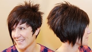 HOW TO CUT WOMENS HAIR  Short Pixie Assymetrical Aline Haircut Tutorial [upl. by Anohr976]