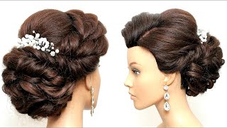 Party hairstyles Hairstyles for mediumamplong hair Low bun Bridal hairstyle Hair tutorial [upl. by Ynhoj]