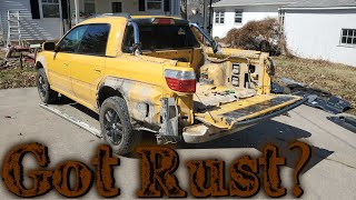 Fixing Subaru Rust Subaru Baja Bed and Cladding Removal [upl. by Nylssej358]