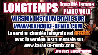 Longtemps  Amir  Piano Voix  Tonalité Femme  Karaoke Remix [upl. by Loree]