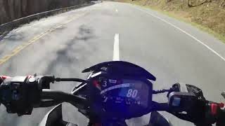 Supercharged BMW M3 Harrop stage 2 vs Kawasaki Z900 vs Kawasaki Z900 tuned mountain run [upl. by Atterahs]