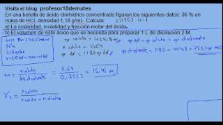 Ejercicios y problemas resueltos de disoluciones 19b [upl. by Suivatal]