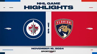 NHL Highlights  Panthers vs Jets  November 16 2024 [upl. by Mackler801]