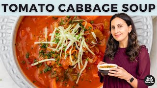 EASY and HEALTHY Vegan Tomato Cabbage Soup [upl. by Niwled997]