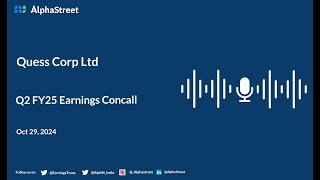 Quess Corp Ltd Q2 FY202425 Earnings Conference Call [upl. by Quartas]