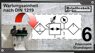 Pneumatik Grundlagen – Funktion und Darstellung der Wartungseinheit nach DIN 1219 [upl. by Akerley715]