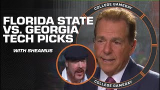 College GameDay’s pick for Florida State vs Georgia Tech with Sheamus 🏈 [upl. by Susy862]