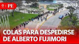 Simpatizantes de Alberto Fujimori madrugaron para ir al velorio  Primera Edición  Noticias Perú [upl. by Feldt]