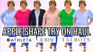 PLUS SIZE Apple Shape Haul Try On for Women over 50  Talbots Athleta amp JCrew [upl. by Madanhoj]