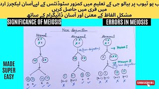 Explain easily Errors and significance of meiosis with very easy and simple diagrams [upl. by Asyen]