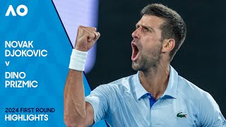 Novak Djokovic v Dino Prizmic Highlights  Australian Open 2024 First Round [upl. by Ahsekam240]