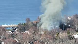 Fire in Cape Vincent NY on 31524 Drone [upl. by Haskel]