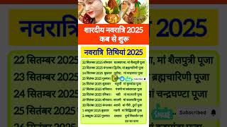 शारदीय नवरात्रि 2025 में कब है  2025 me Shardiya navratri kab haishorts navratrishardiyanavratri [upl. by Arol]