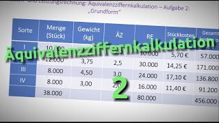 Äquivalenzziffernkalkulation  Aufgabe 2 quotGrundformquot [upl. by Khalin]