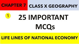 287  MCQs CHAPTER 7 Class10 GEOGRAPHY  LIFE LINES OF NATIONAL ECONOMY  Sst Class 10 CHAPTER 7 [upl. by Mauro134]