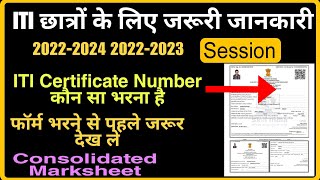 ITI Certificate Number kaun sa hota hai  iti consolidated Marksheet iti certificate download [upl. by Pandora]