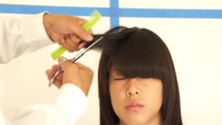 How to cut hair  long layer cut with Bangs 6 Inside OutVolume Control Thinning stroke cut [upl. by Rabush152]