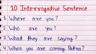 Example of Interrogative Sentences  10 interrogative sentence class 6  English Grammar tence [upl. by Akeinahs181]