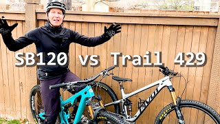 2023 Yeti SB120 VS Pivot Trail 429 Headtohead Comparison amp Review [upl. by Kenyon803]