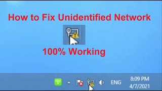 How to fix Unidentified Network No Internet Access for Windows 1087 II 2021 Tricks II 100 Solved [upl. by Aihsinyt]