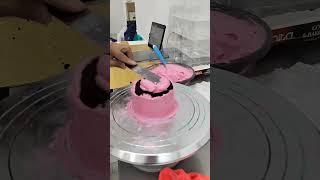 mini cake covering the icingsatisfying shortsvideo Asmr [upl. by Smitt540]