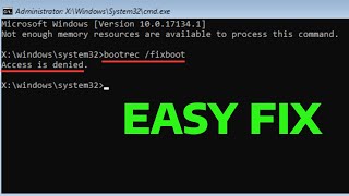 Fix Bootrec fixboot Access is Denied During Fix Boot Configuration  How To [upl. by Sivie820]