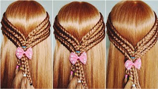 Fishtail braids hairstyle idea  fishtail braids for beginners  fishtail braid tutorial [upl. by Nedyrb]