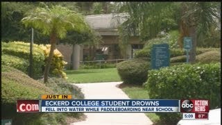 18yearold Eckerd College student drowns Friday while paddle boarding near Maximo Park [upl. by Kcirttap186]