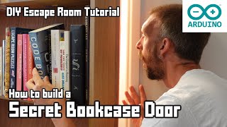 How to make a Secret Bookcase Door DIY Escape Room Tutorial [upl. by Nevaed]