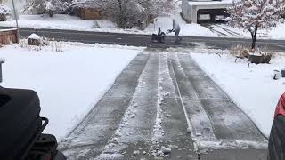 Correctly snow blowing a driveway [upl. by Yadseut]