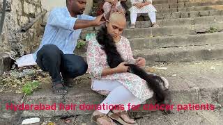 Daughters Perfomed Last Rights by Donating Hair For Cancer Patients hairdonation daughters [upl. by Aicatsue]