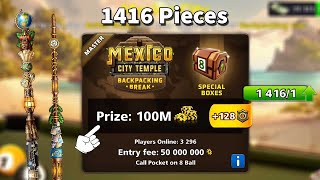 8 Ball Pool 100 Million Coins Table 🙀 Backpacking Cue 1416 upgrade Pieces [upl. by Dart42]