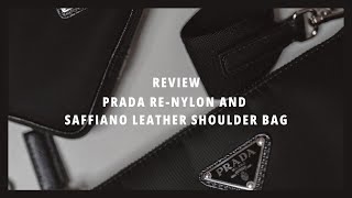 Review 28  Prada ReNylon and Saffiano leather shoulder bag [upl. by Jevon]