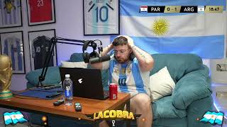 LA COBRA REACCIONA AL PRIMER GOL DE PARAGUAY DE CHILENA [upl. by Rehpinnej]