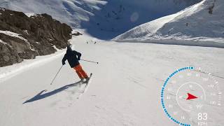 The Sarenne Alpe d’Huez 2019 in 4k skiing over 100 KPH longest black run in Europe [upl. by Junius663]