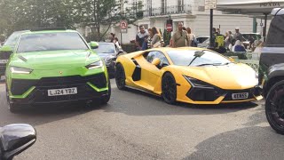 MILLIONAIRES Lifestyle in Summer London  SUPERCARSLimoRevuelto UrusMcLaren with Parking Ticket [upl. by Anirol36]