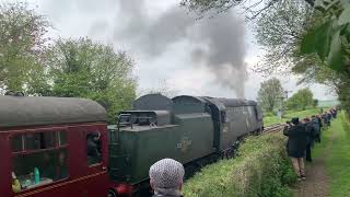 Bulleid Pacific No 34070 Manston leaves Ropley [upl. by Euqinor815]