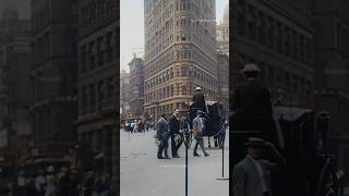 New York City Flatiron Building in 1911  Restored Footage [upl. by Nagn743]